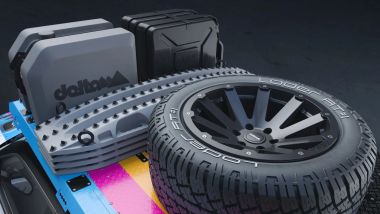 Il kit per rally raid installato sulla Renault 5 da Delta 4x4
