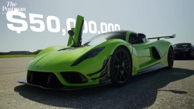 La Hennessey Venom F5 della sfida contro la pallina da golf