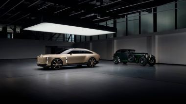 Bentley EXP 15 Concept accanto alla Bentley Speed Six del 1930