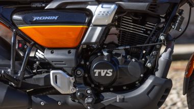 TVS Ronin 250, il motore è raffreddato aria/olio, soluzione molto vintage