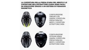 Caberg Tanami Carbon, le due configurazioni