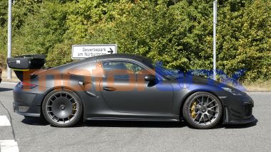 Nuova Porsche 911 Flachbau, vista laterale