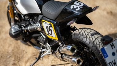 The Tracker, il pacchetto di accessori BMW ispirato al flat track dedicato alla R12 nineT. La parte posteriore