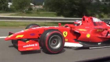 La finta Ferrari F1 guidata su strada è in realtà una Dallara GP2