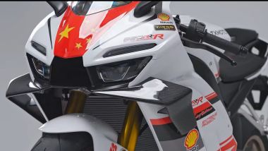 ZXMoto 820RR, il ''muso'' ricorda quello della Honda CBR600RR. Le appendici aerodinamiche sono in carbonio (versione R)