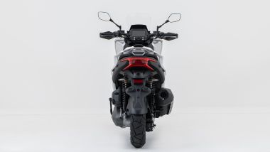 Kymco Xciting X 350, gli pneumatici sono leggermente tassellati