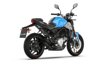 Morbidelli N125V: vista di 3/4 posteriore blu