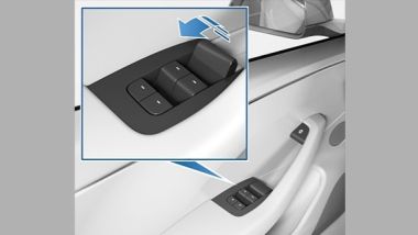 Tesla, apertura di emergenza delle porte anteriori - dal manuale Tesla