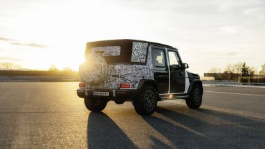 Nuova Mercedes Classe G Cabriolet 2026, vista 3/4 posteriore