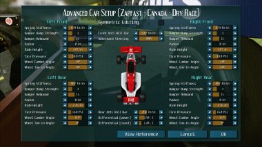 Grand Pro Circuit, il menu per il set-up dell'auto