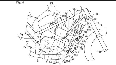 I disegni del nuovo brevetto ibrido di Kawasaki mostrano la batteria sopra e davanti al motore