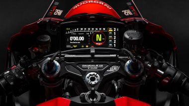 Ducati Panigale V4 M&aacute;rquez 2025 World Champion Replica, la zona del cruscotto