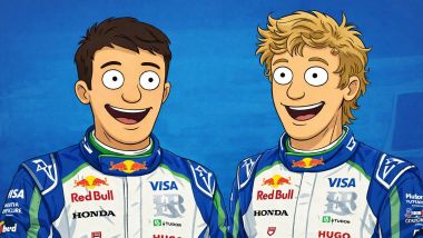 Isack Hadjar, Liam Lawson, Racing Bulls, Bob Burgers. Credits: ChatGPT