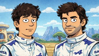 Alex Albon, Carlos Sainz, Williams, Flintstones. Credits: ChatGPT