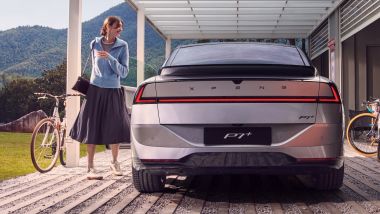 Xpeng P7+, il posteriore