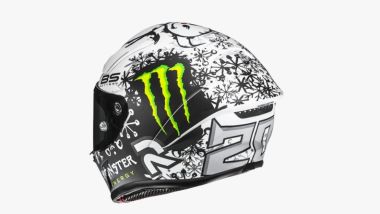 HJC, ecco le grafiche 2026 dell'integrale top di gamma RPHA 1 V2 Carbon. In foto, la Snow Diablo