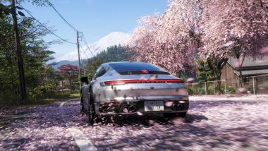 Forza Horizon 6, una Porsche 911 sfreccia tra i petali di ciliegio