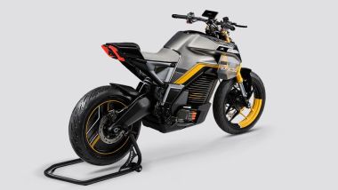 TVS eFX 3O concept, tra gli elementi distintivi c'&egrave; il cerchio posteriore ''pieno''