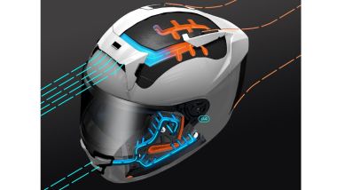 Shoei X-SPR Pro, ecco le nuove grafiche 2026. Nell'immagine, la ventilazione di guanciali e parte inferiore della calotta