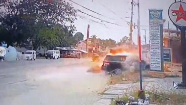 Il momento in cui una Land Cruiser viene colpita da un RPG (Screenshot: Facebook / Shariff Aguak Municipality)