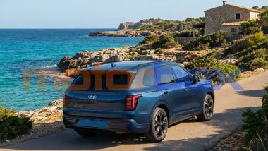 Nuova Hyundai Tucson 2027, 3/4 posteriore - rendering generato con AI