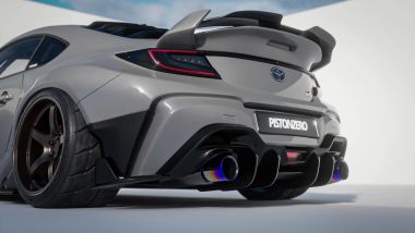 Toyota GR86 Widebody by Pistonzero, dettaglio del posteriore