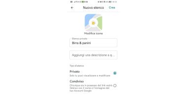 Google Maps: il menu per impostare una lista personalizzata