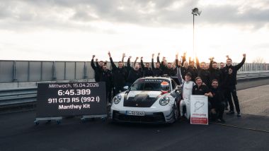 Porsche 911 GT3 RS con kit Manthey e il record ufficiale al 'Ring