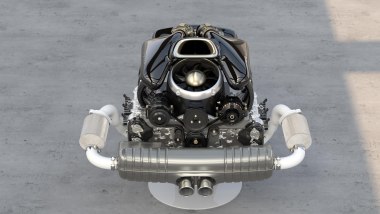 Porsche 911 Reimagined by Singer, vista posteriore del motore - Foto: Singer