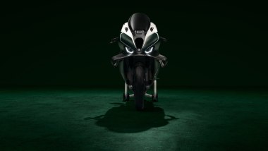BMW M 1000 RR Limited Edition Isle of Man TT, l'aggressiva vista frontale