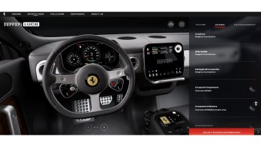 Configuratore Ferrari Luce, personalizzazione interni