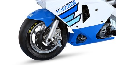 Polini Minibike 910 RS, particolare della ruota anteriore