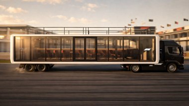 Il ristorante mobile per le cene in pista di The Out Lap