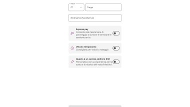 EasyPark, funzione veicolo temporaneo