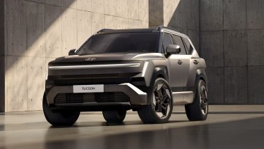 Nuova Hyundai Tucson 2027, 3/4 anteriore