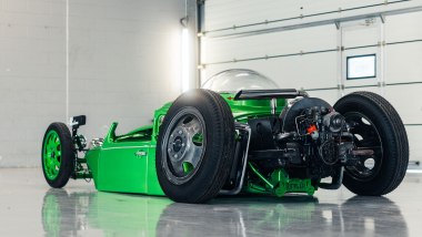 Hot-rod Riddler, derivata da un Maggiolino del 1972, 3/4 posteriore