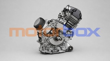 Il motore monocilindrico QJMotor vestito da V-Twin - Rendering generato con A.I.
