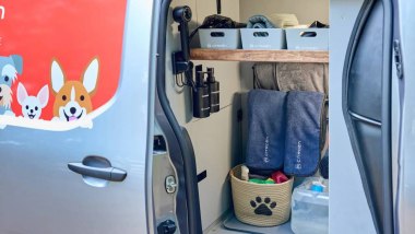 Citroen Pawlingo, doccia e asciugamani