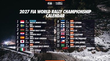 Calendario WRC 2027. Credit: FIA