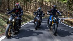A confronto Honda CB1000 Hornet SP, Kawasaki Z1100 SE e Suzuki GSX-S1000 Evo